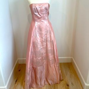 Jessica McClintock Ballgown Dress in Pink Floral Design with Rhinestones Size 4